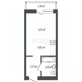Продается студия, 23,4 м²