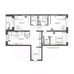 Продается 3-комн. квартира, 122,8 м²