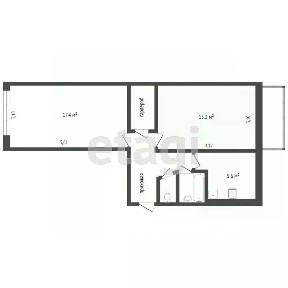 Продается 2-комн. квартира, 43,6 м²