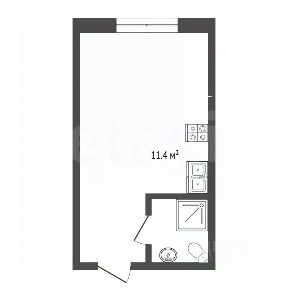 Продается апартаменты-студия, 11,4 м²