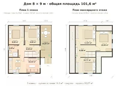 Продается 2-этажный дом, 102 м²