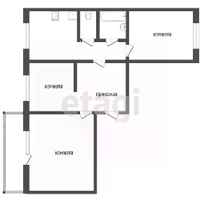 Продается 3-комн. квартира, 61,9 м²