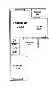 Продается 2-комн. квартира, 59 м²