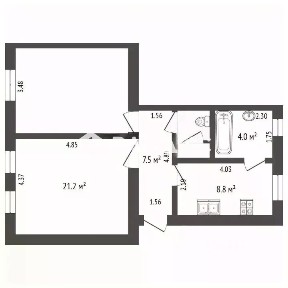 Продается 2-комн. квартира, 60,2 м²