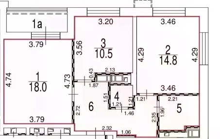 Продается 2-комн. квартира, 59 м²