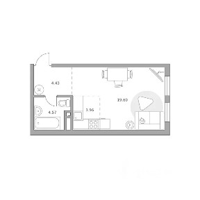 Продается студия, 32,56 м²