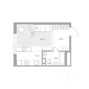 Продается студия, 29,93 м²