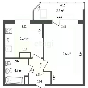 Продается 1-комн. квартира, 38,2 м²
