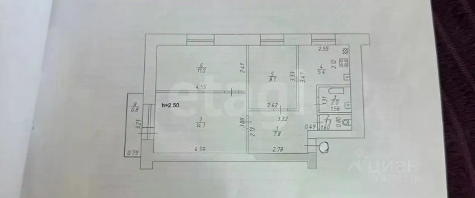 Продается 3-комн. квартира, 50 м²