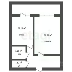 Продается 1-комн. квартира, 43,7 м²
