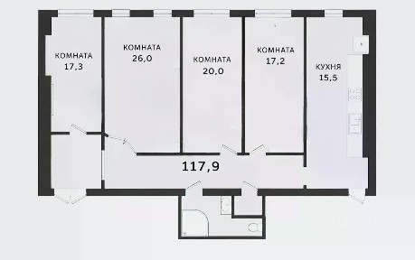 Продается 4-комн. квартира, 117,9 м²
