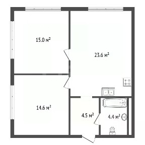 Продается 2-комн. квартира, 61,5 м²