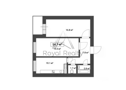 Продается 2-комн. квартира, 54,7 м²