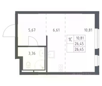 Сдается студия, 19,8 м²