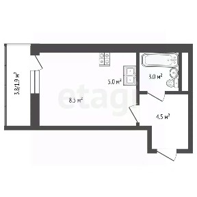Продается студия, 22,9 м²