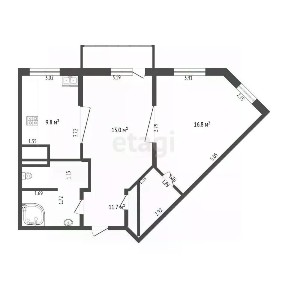 Продается 2-комн. квартира, 58,2 м²