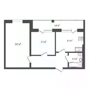 Продается 2-комн. квартира, 45,1 м²
