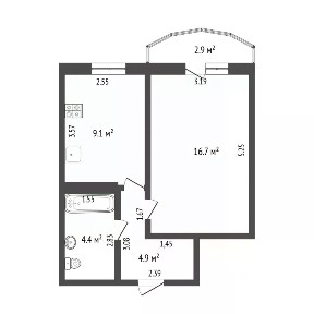 Продается 1-комн. квартира, 35,2 м²