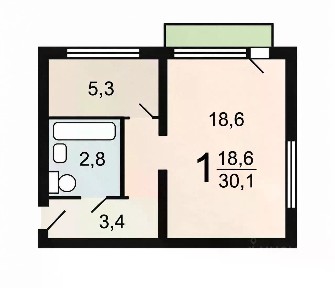 Продается 1-комн. квартира, 30,1 м²