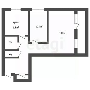 Продается 2-комн. квартира, 57,4 м²