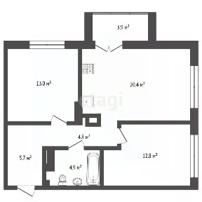 Продается 2-комн. квартира, 60,2 м²