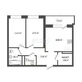 Продается 2-комн. квартира, 74,9 м²