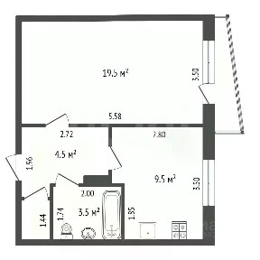 Продается 1-комн. квартира, 38,2 м²