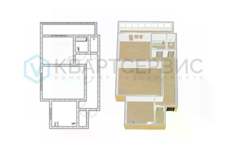 Продается 2-комн. квартира, 52,1 м²