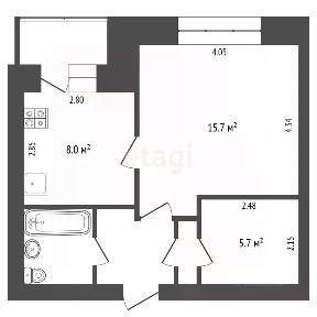 Продается 2-комн. квартира, 36,9 м²
