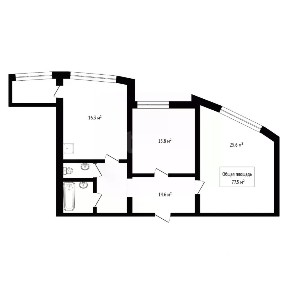 Продается 2-комн. квартира, 77,5 м²