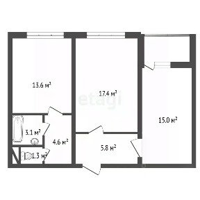 Продается 2-комн. квартира, 61,5 м²