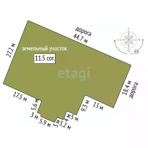 Продается участок, 11,4 сот.