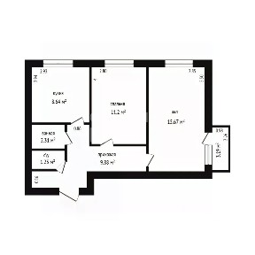 Продается 2-комн. квартира, 52 м²