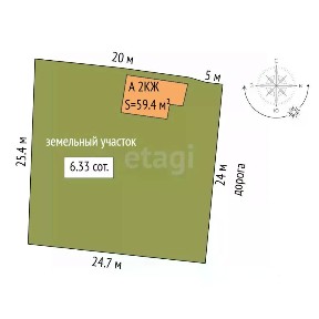 Продается 2-этажный дом, 59,4 м²