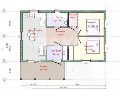 Продается 1-этажный коттедж, 72 м²