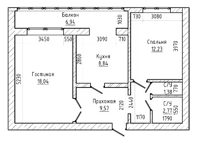Продается 2-комн. квартира, 55 м²
