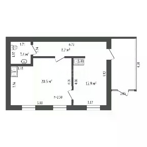Продается торговая площадь, 44,7 м²