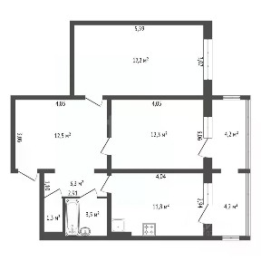 Продается 2-комн. квартира, 61,8 м²