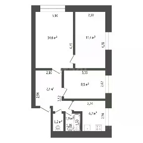 Продается 3-комн. квартира, 50,6 м²