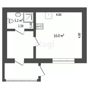 Продается апартаменты-студия, 28 м²