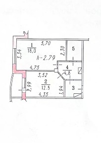 Продается 1-комн. квартира, 42,7 м²