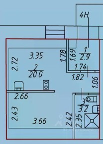 Продается апартаменты-студия, 26,1 м²