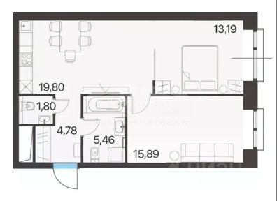 Сдается 2-комн. квартира, 60 м²