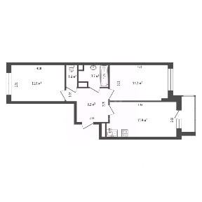 Продается 2-комн. квартира, 55,6 м²