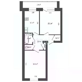 Продается 2-комн. квартира, 49,4 м²