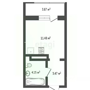 Продается студия, 18,8 м²