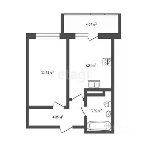 Продается 1-комн. квартира, 29,4 м²