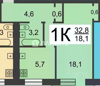 Продается 1-комн. квартира, 38,2 м²