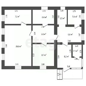 Продается 1-этажный дом, 60 м²