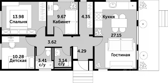 Продается 1-этажный дом, 85 м²